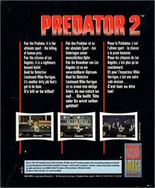 Box back cover for Predator 2 on the Atari ST.