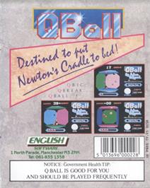 Box back cover for Qball on the Atari ST.