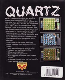 Box back cover for Quartz on the Atari ST.