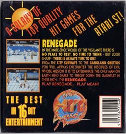 Box back cover for Renegade on the Atari ST.