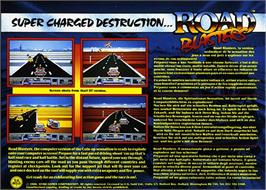 Box back cover for RoadBlasters on the Atari ST.