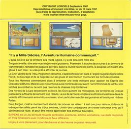 Box back cover for Sapiens on the Atari ST.