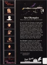 Box back cover for Sex Olympics on the Atari ST.