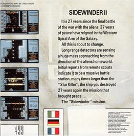 Box back cover for Sidewinder 2 on the Atari ST.