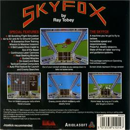 Box back cover for Skyfox on the Atari ST.