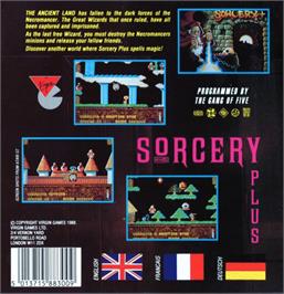 Box back cover for Sorcery Plus on the Atari ST.