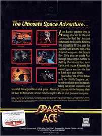 Box back cover for Space Ace (1989) on the Atari ST.