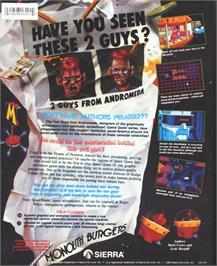 Box back cover for Space Quest 3 - The Pirates Of Pestulon on the Atari ST.