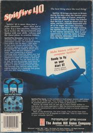 Box back cover for Spitfire '40 on the Atari ST.