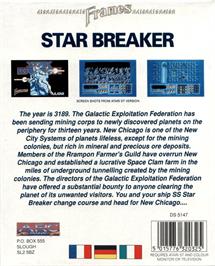 Box back cover for Star Breaker on the Atari ST.