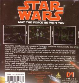Box back cover for Star Wars on the Atari ST.