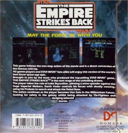 Box back cover for Star Wars - The Empire Strikes Back on the Atari ST.
