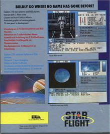Box back cover for Starflight on the Atari ST.