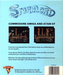 Box back cover for Stormlord on the Atari ST.