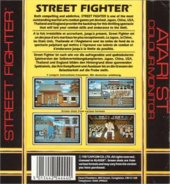 Box back cover for Street Fighter on the Atari ST.