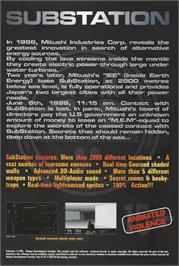 Box back cover for Substation on the Atari ST.
