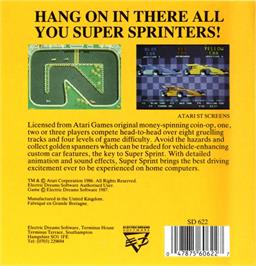 Box back cover for Super Sprint on the Atari ST.