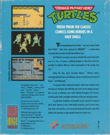Box back cover for Teenage Mutant Hero Turtles on the Atari ST.