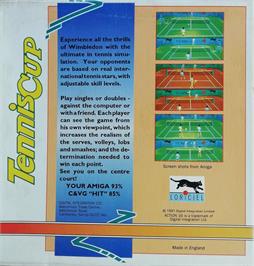 Box back cover for Tennis Cup on the Atari ST.