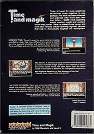 Box back cover for Time And Magik - The Trilogy on the Atari ST.