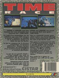 Box back cover for Time Race on the Atari ST.