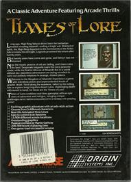 Box back cover for Times Of Lore on the Atari ST.