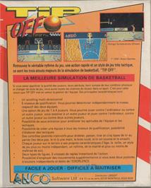 Box back cover for Tip Off on the Atari ST.