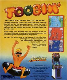 Box back cover for Toobin' on the Atari ST.