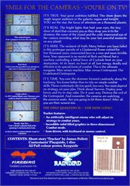 Box back cover for Tracker on the Atari ST.
