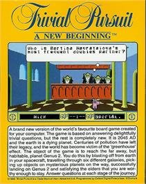 Box back cover for Trivial Pursuit: A New Beginning on the Atari ST.