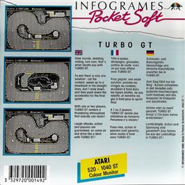 Box back cover for Turbo GT on the Atari ST.