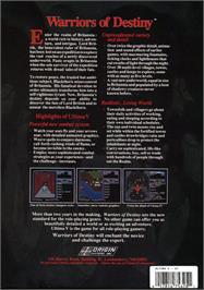 Box back cover for Ultima V: Warriors of Destiny on the Atari ST.