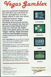 Box back cover for Vegas Gambler on the Atari ST.