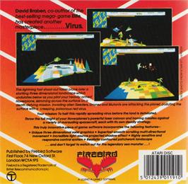 Box back cover for Virus on the Atari ST.
