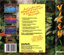 Box back cover for Vixen on the Atari ST.