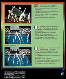 Box back cover for Volleyball Simulator on the Atari ST.
