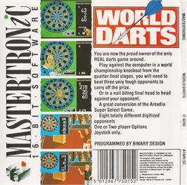 Box back cover for Wacky Darts on the Atari ST.