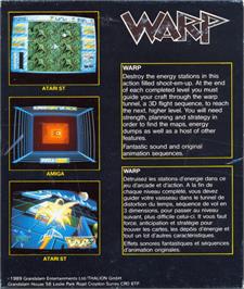 Box back cover for Warp on the Atari ST.
