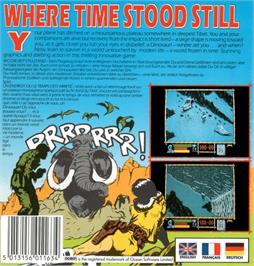 Box back cover for Where Time Stood Still on the Atari ST.