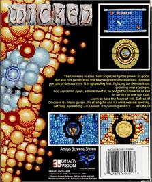 Box back cover for Wicked on the Atari ST.