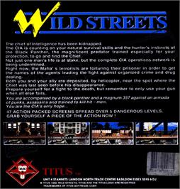 Box back cover for Wild Streets on the Atari ST.