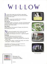Box back cover for Willow on the Atari ST.
