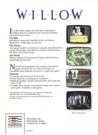 Box back cover for Willow on the Atari ST.
