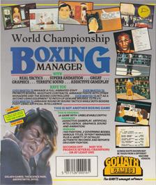 Box back cover for World Championship Boxing Manager on the Atari ST.