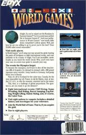 Box back cover for World Games on the Atari ST.