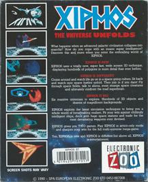 Box back cover for Xiphos on the Atari ST.