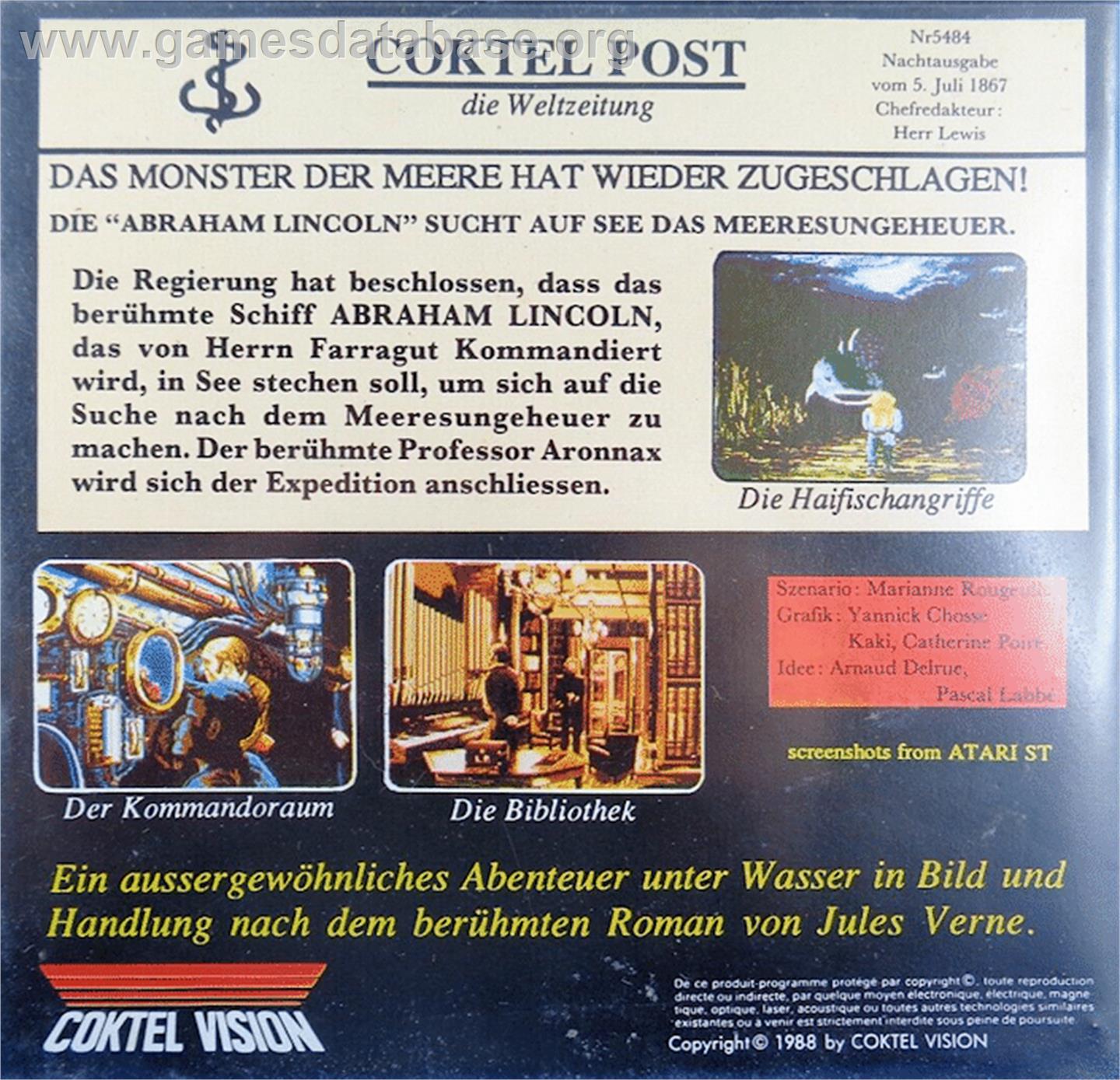 20 000 Leagues Under the Sea - Atari ST - Artwork - Box Back