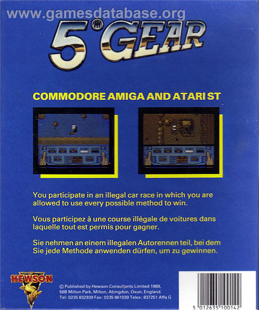 5th Gear - Atari ST - Artwork - Box Back