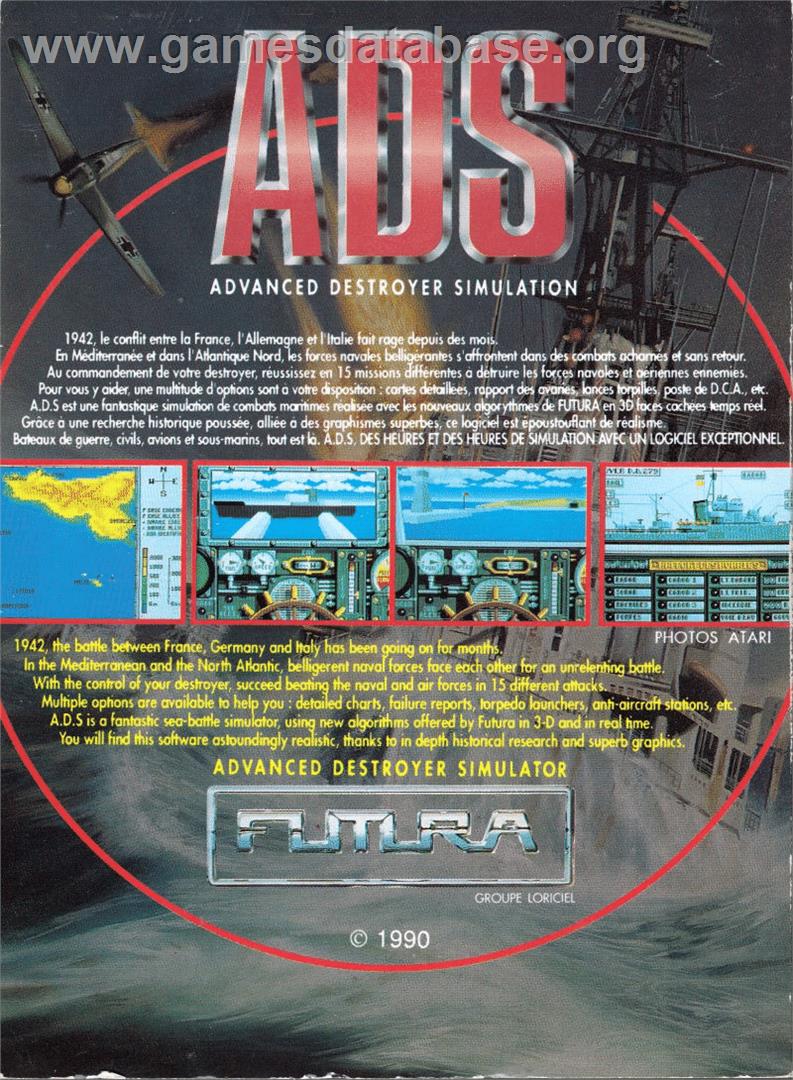 ADS - Advanced Destroyer Simulator - Atari ST - Artwork - Box Back