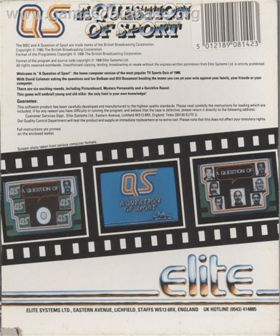 A Question of Sport - Atari ST - Artwork - Box Back